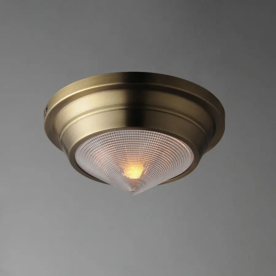 Hargreaves One Light Flush Mount in Natural Aged Brass - Image 3