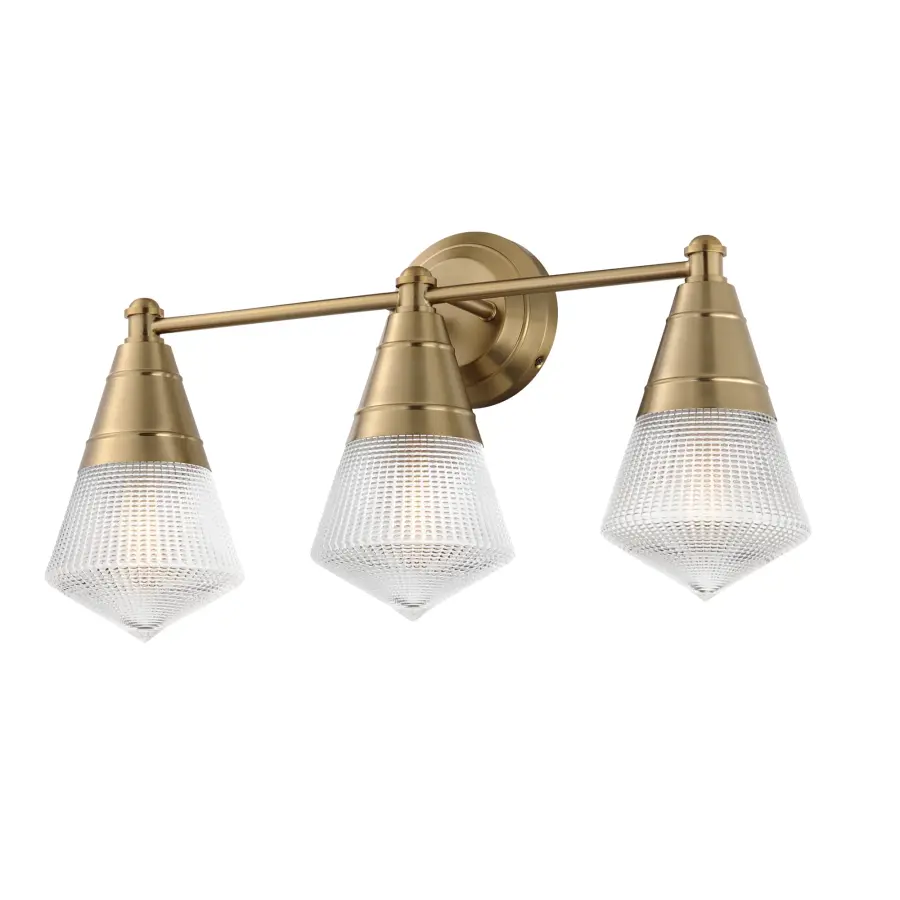 Hargreaves Three Light Bath Vanity in Natural Aged Brass - Image 1