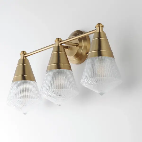 Hargreaves Three Light Bath Vanity in Natural Aged Brass - Image 4