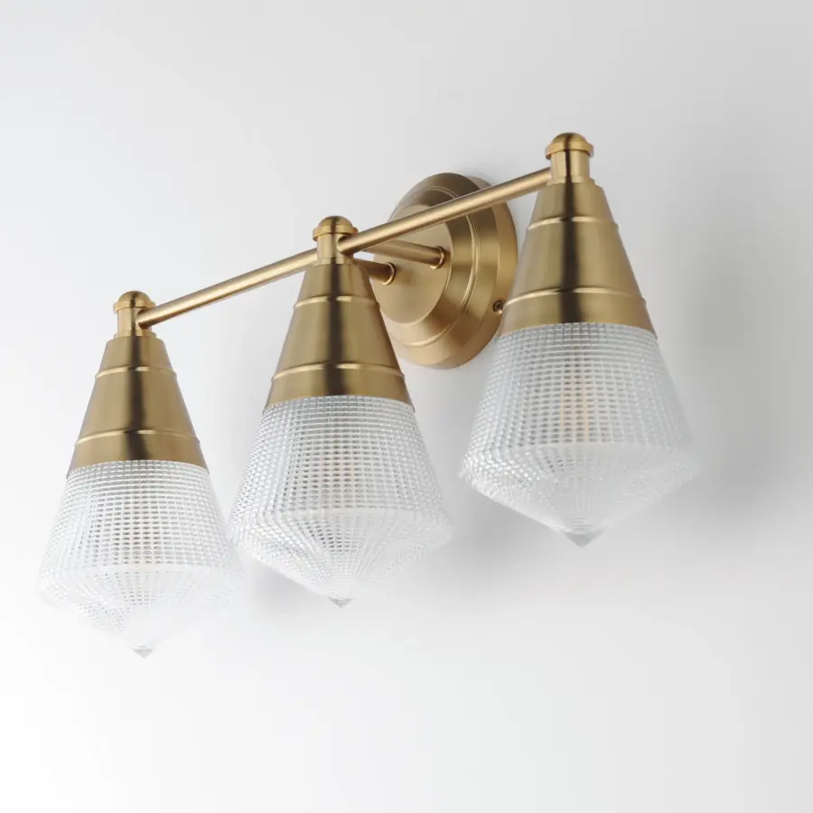 Hargreaves Three Light Bath Vanity in Natural Aged Brass - Image 4