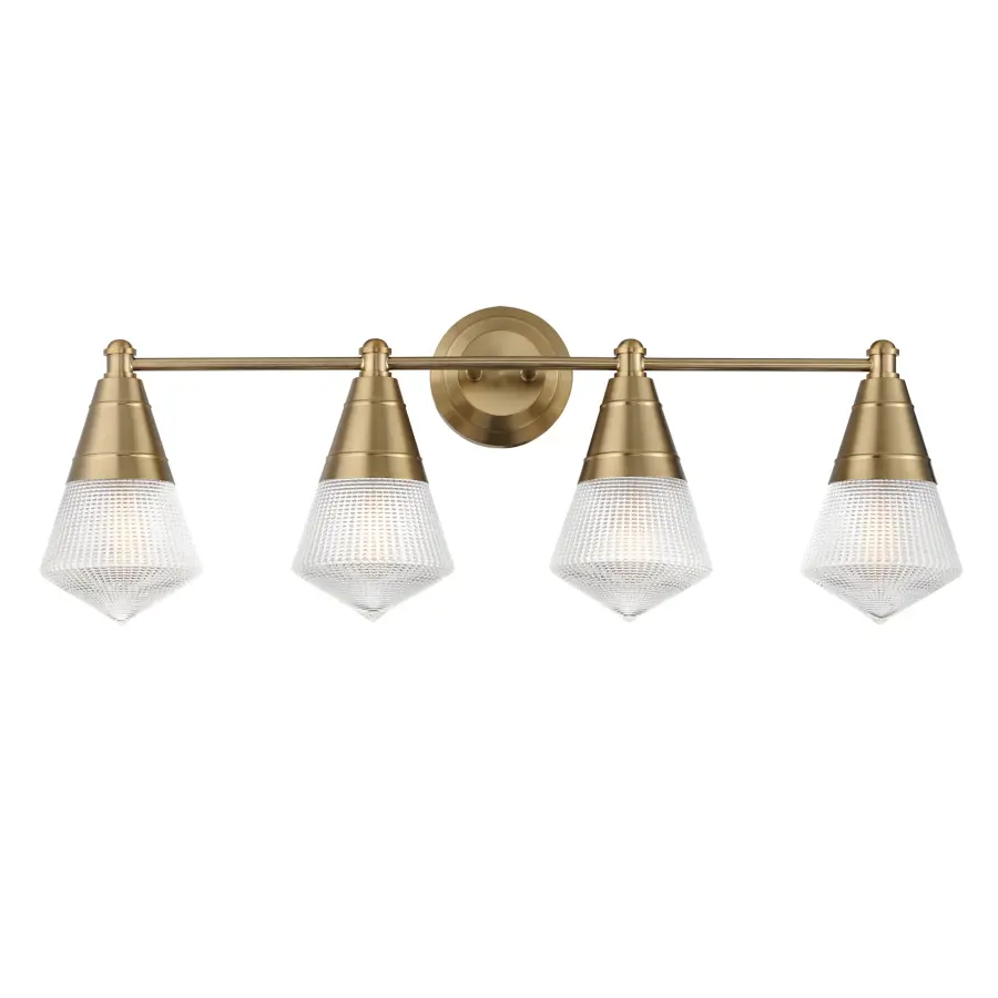 Hargreaves Four Light Bath Vanity in Natural Aged Brass - Image 1