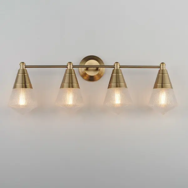 Hargreaves Four Light Bath Vanity in Natural Aged Brass - Image 3