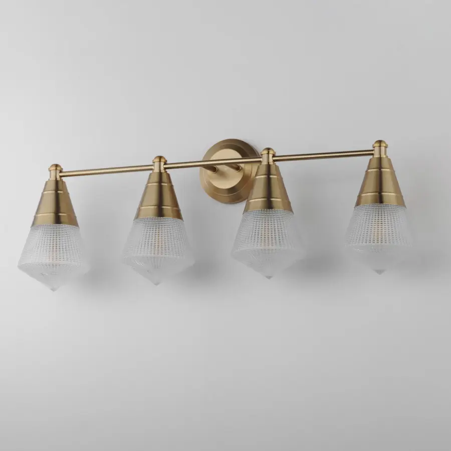 Hargreaves Four Light Bath Vanity in Natural Aged Brass - Image 4