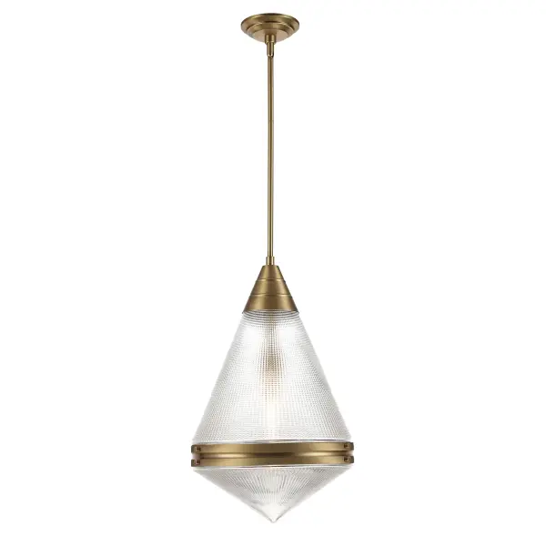 Hargreaves One Light Pendant in Natural Aged Brass - Image 1
