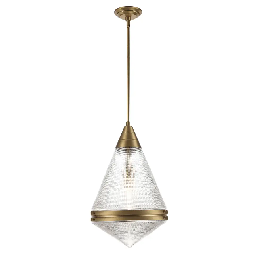 Hargreaves One Light Pendant in Natural Aged Brass - Image 1
