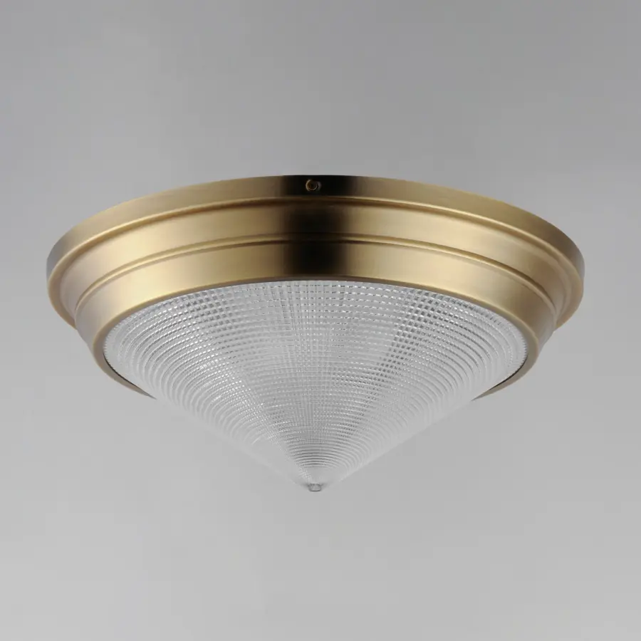 Hargreaves Three Light Flush Mount in Natural Aged Brass - Image 2