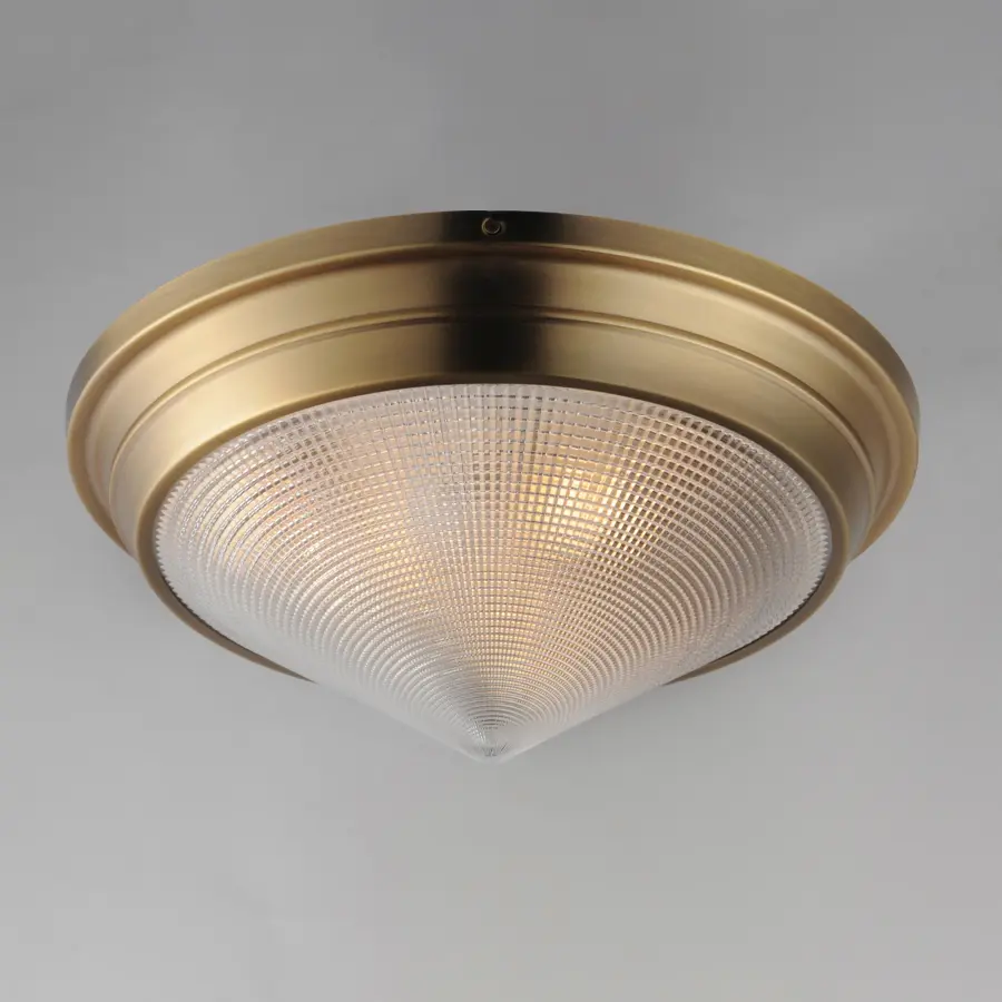 Hargreaves Three Light Flush Mount in Natural Aged Brass - Image 3