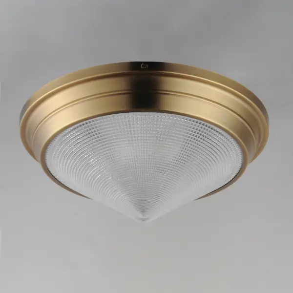 Hargreaves Three Light Flush Mount in Natural Aged Brass - Image 4