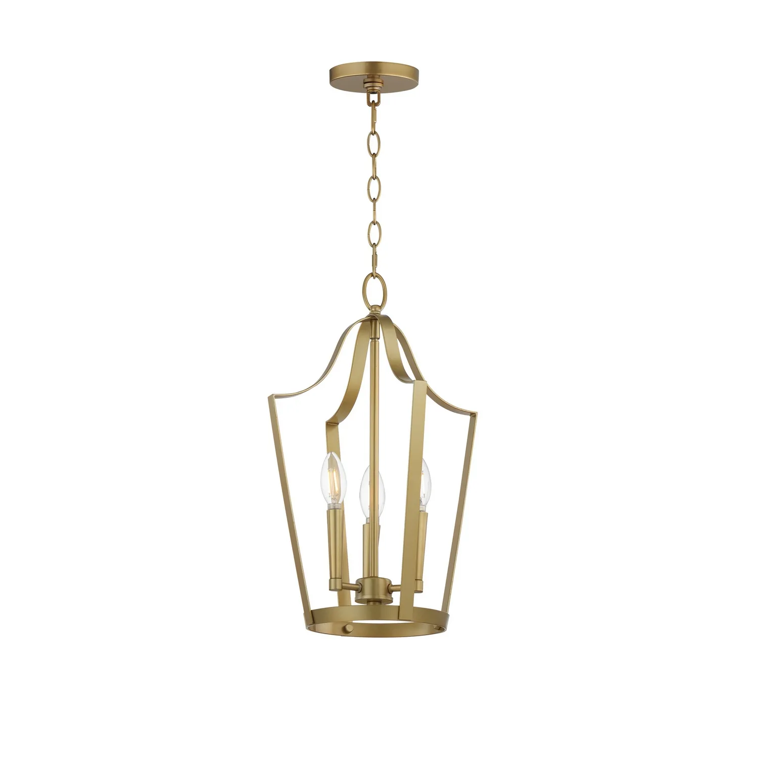 Arden Three Light Pendant in Natural Aged Brass