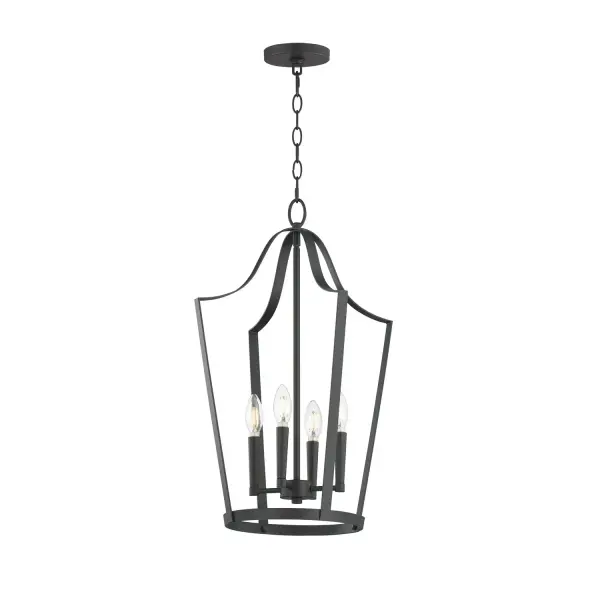 Collection: Arden Finish: Black Width: 16.00" Height: 24.75" Length: 16.00" Weight: 6.71 lb Chain: 36" Wire: 120" Canopy: 5"x5"x0.75" Number of Bulbs: 4 Maximum Wattage: 60.00 W Bulb Base: E12 Candelabra Light Source: Incandescent Voltage: 120.00 V Material: Steel Safety Listing: cETLus Manufacturer Warranty: 3 Spec Sheet