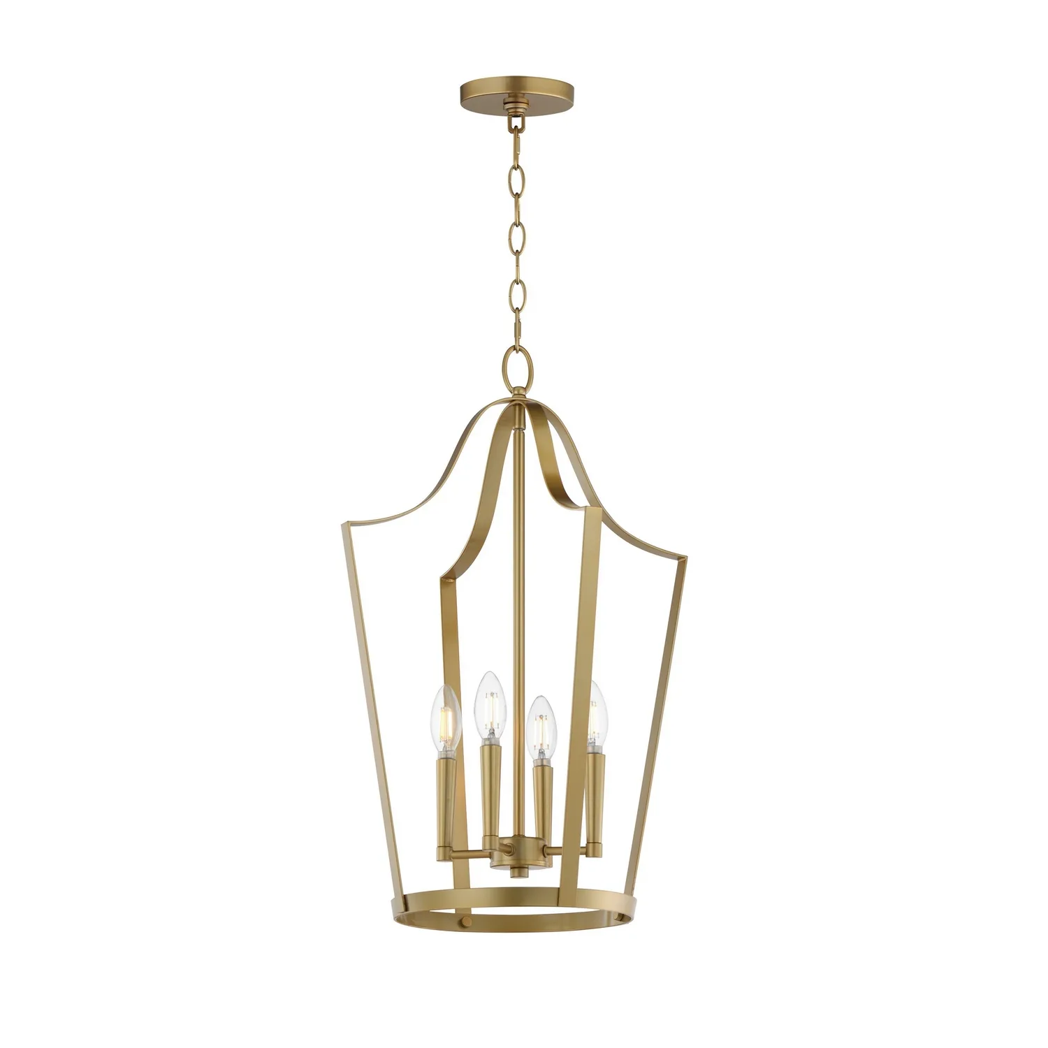 Arden Four Light Pendant in Natural Aged Brass
