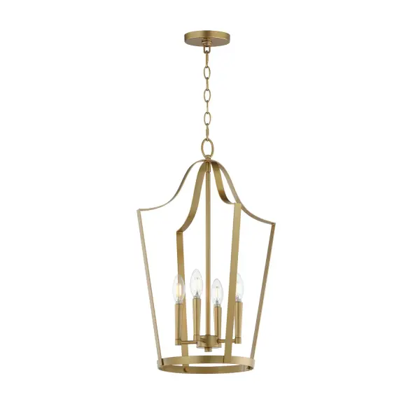 Collection: Arden Finish: Natural Aged Brass Width: 16.00" Height: 24.75" Length: 16.00" Weight: 6.71 lb Chain: 36" Wire: 120" Canopy: 5"x5"x0.75" Number of Bulbs: 4 Maximum Wattage: 60.00 W Bulb Base: E12 Candelabra Light Source: Incandescent Voltage: 120.00 V Material: Steel Safety Listing: cETLus Manufacturer Warranty: 3 Spec Sheet