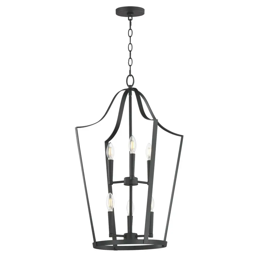 Arden Six Light Pendant in Black