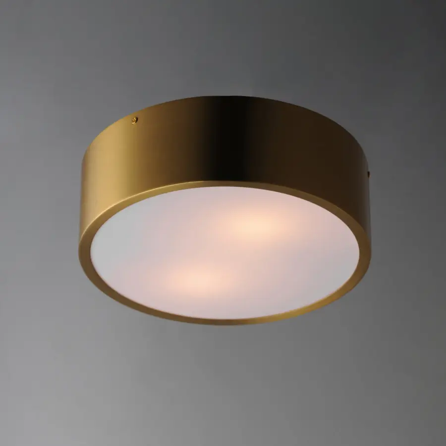 Tommy Two Light Flush Mount in Satin Brass - Image 4