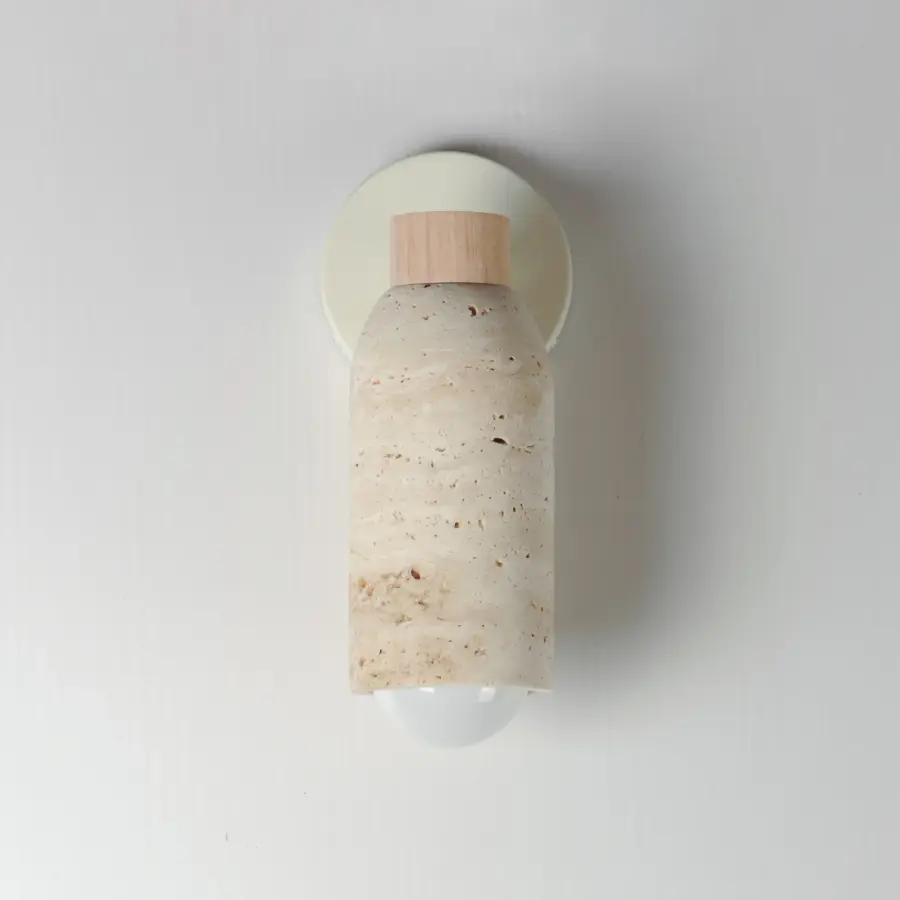 Pompeii One Light Wall Sconce in Travertine / Oyster - Image 2