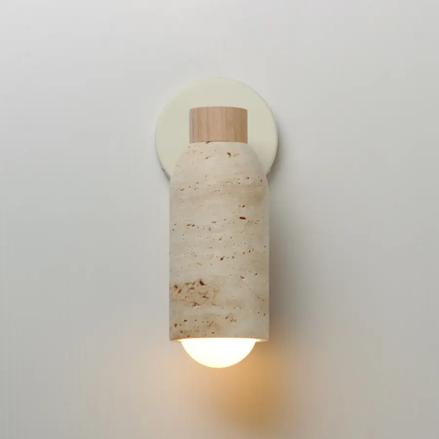 Pompeii One Light Wall Sconce in Travertine / Oyster - Image 3