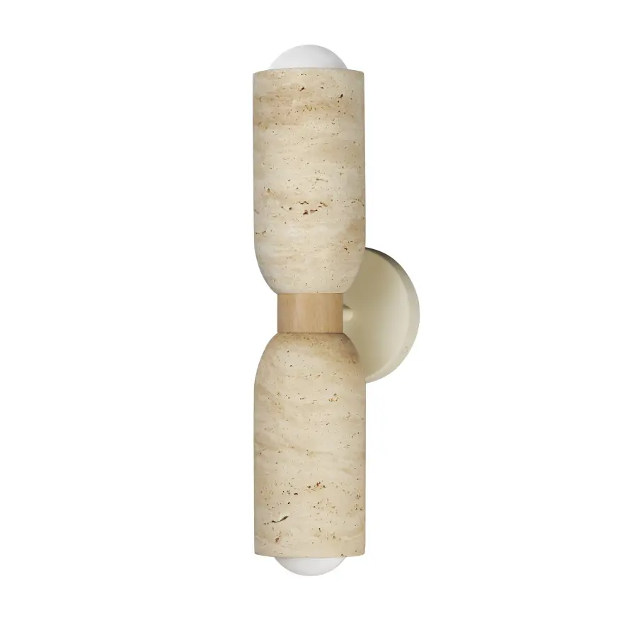 Pompeii Two Light Wall Sconce in Travertine / Oyster - Image 1