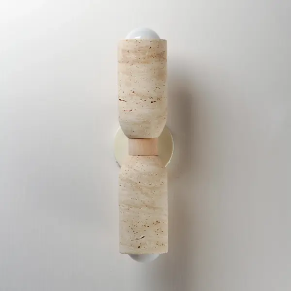 Pompeii Two Light Wall Sconce in Travertine / Oyster - Image 2