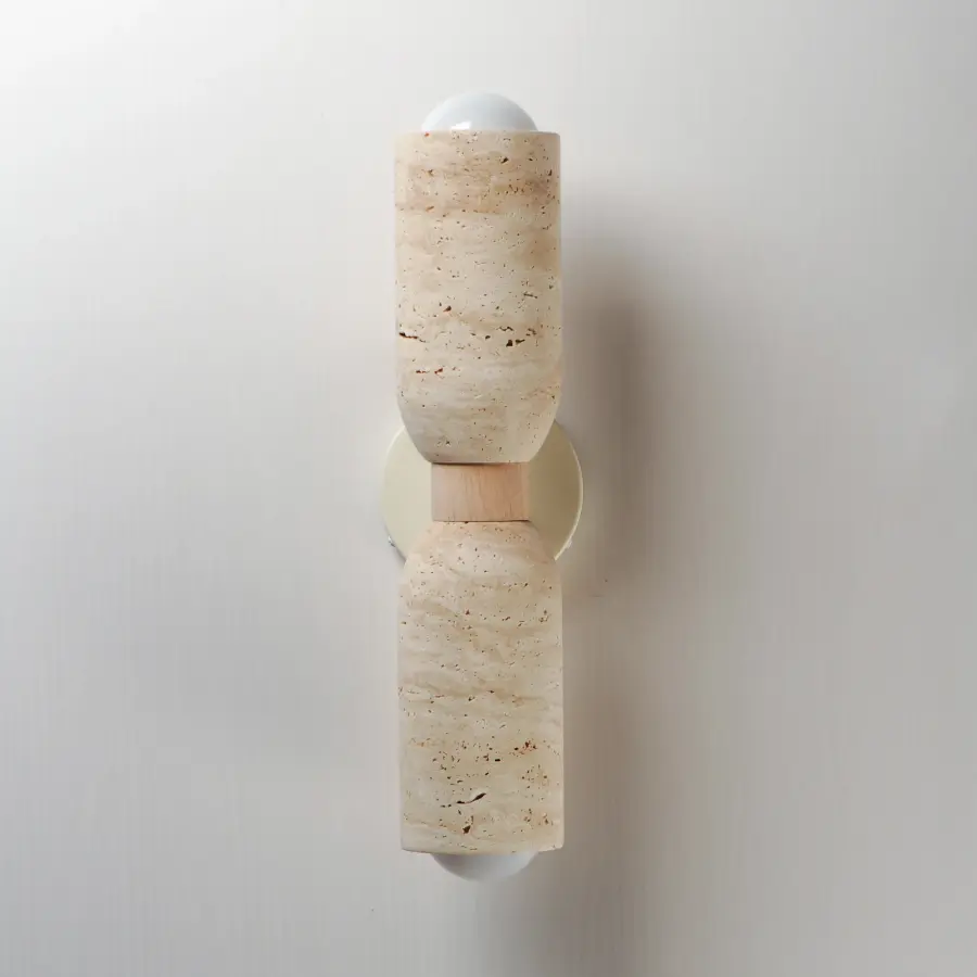 Pompeii Two Light Wall Sconce in Travertine / Oyster - Image 2