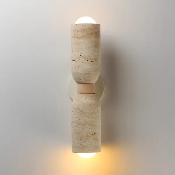 Pompeii Two Light Wall Sconce in Travertine / Oyster - Image 3