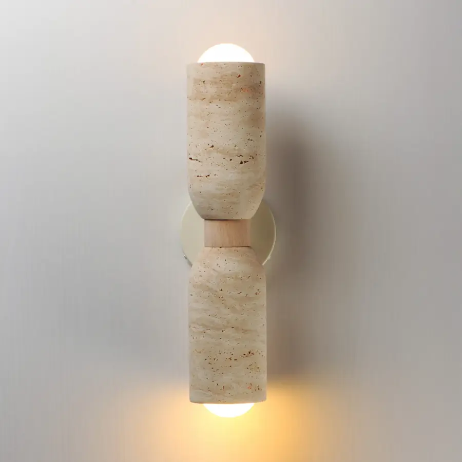 Pompeii Two Light Wall Sconce in Travertine / Oyster - Image 3