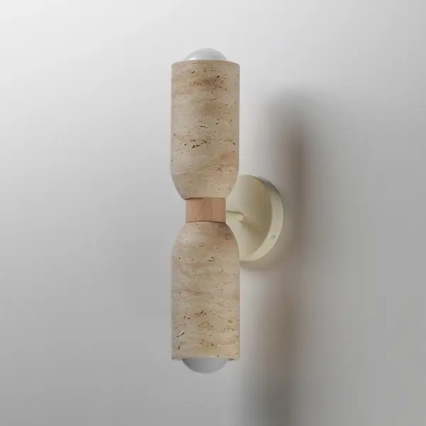 Pompeii Two Light Wall Sconce in Travertine / Oyster - Image 4