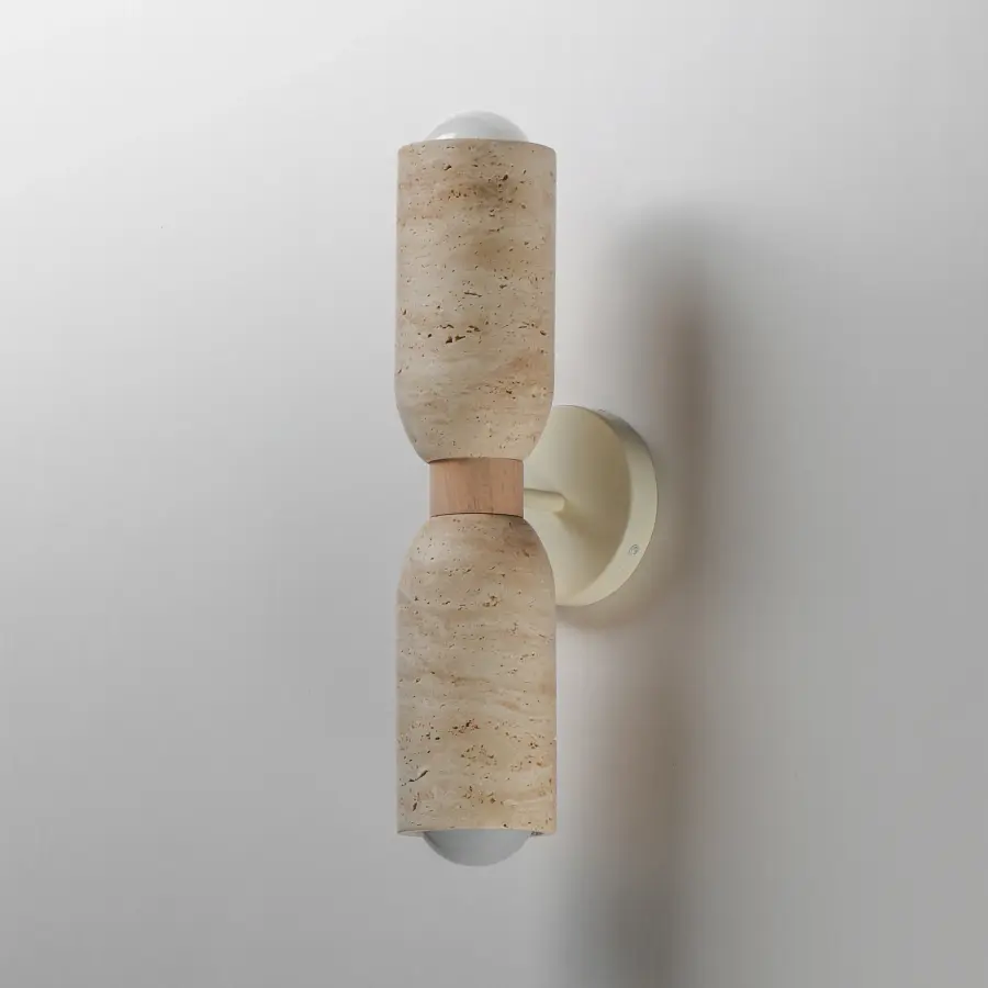 Pompeii Two Light Wall Sconce in Travertine / Oyster - Image 4