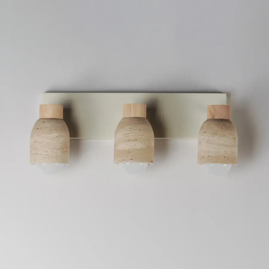 Pompeii Three Light Bath Vanity in Travertine / Oyster - Image 2