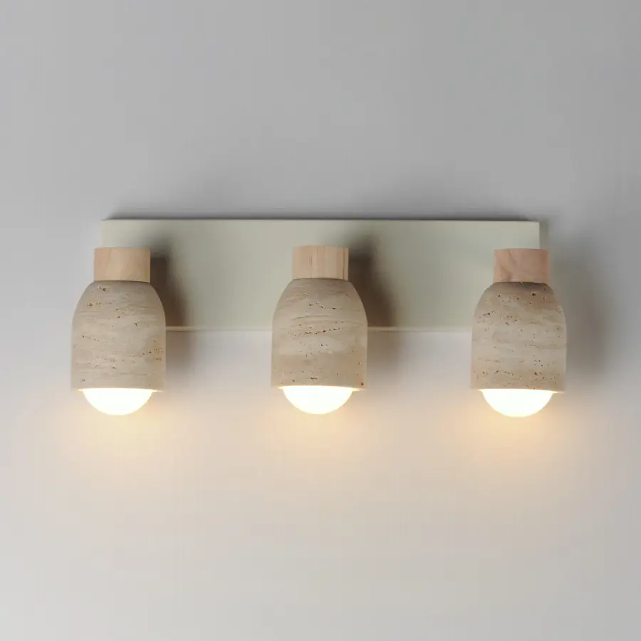Pompeii Three Light Bath Vanity in Travertine / Oyster - Image 3