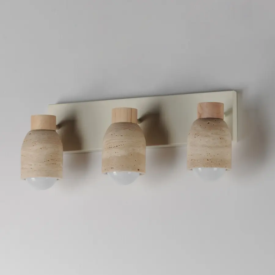 Pompeii Three Light Bath Vanity in Travertine / Oyster - Image 4