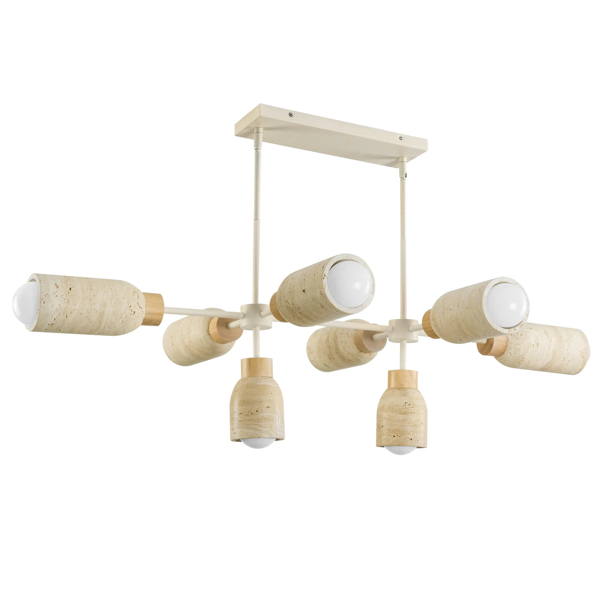 Pompeii Eight Light Pendant in Travertine / Oyster
