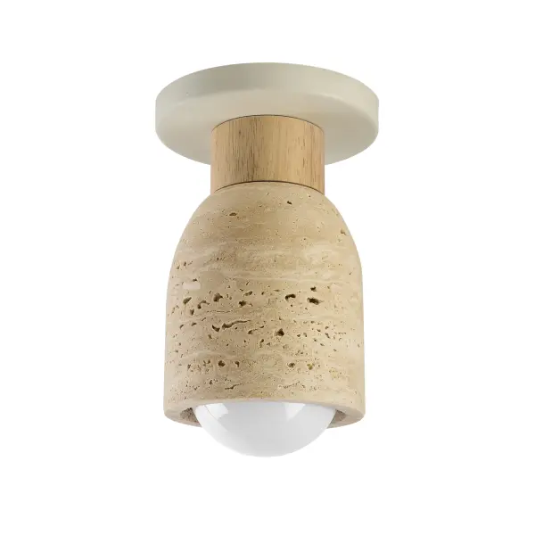 Pompeii One Light Flush Mount in Travertine / Oyster - Image 1