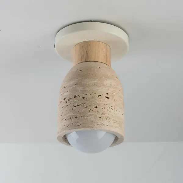 Pompeii One Light Flush Mount in Travertine / Oyster - Image 2