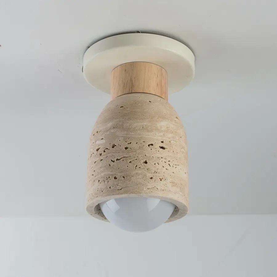 Pompeii One Light Flush Mount in Travertine / Oyster - Image 2
