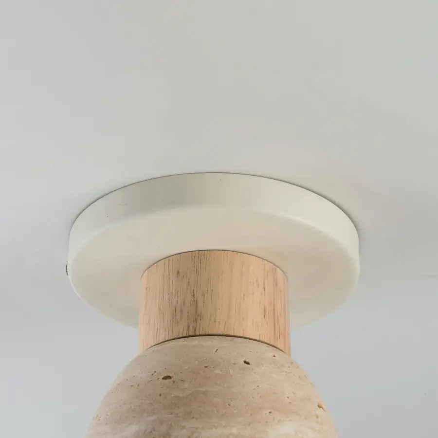 Pompeii One Light Flush Mount in Travertine / Oyster - Image 4