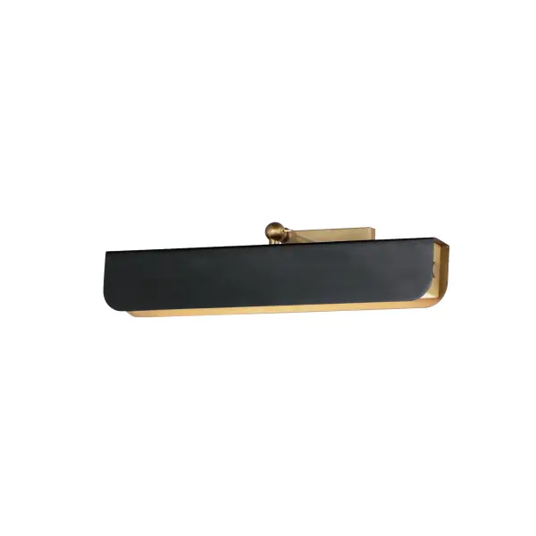 Tapered metal shades are finished in contrasting two-tones of Matte Black and Natural Aged Brass. Dedicated LED light sources cast even lighting across white polycarbonate diffusers. Available in two sizes of flush mount and a dual-plate picture light configuration, these collections provide ample lighting and energy efficient light sources.