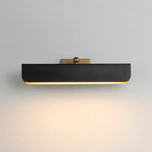Tapered metal shades are finished in contrasting two-tones of Matte Black and Natural Aged Brass. Dedicated LED light sources cast even lighting across white polycarbonate diffusers. Available in two sizes of flush mount and a dual-plate picture light configuration, these collections provide ample lighting and energy efficient light sources. - alternate view