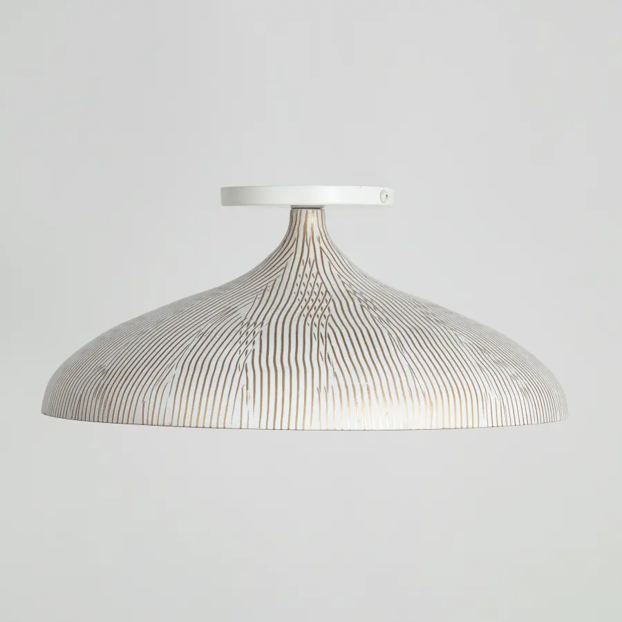 Fleur One Light Flush Mount in White/Gold - Image 2
