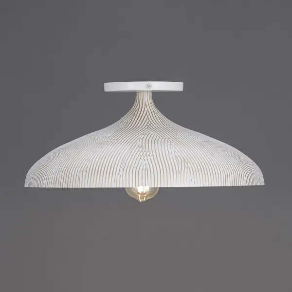 Fleur One Light Flush Mount in White/Gold - Image 3