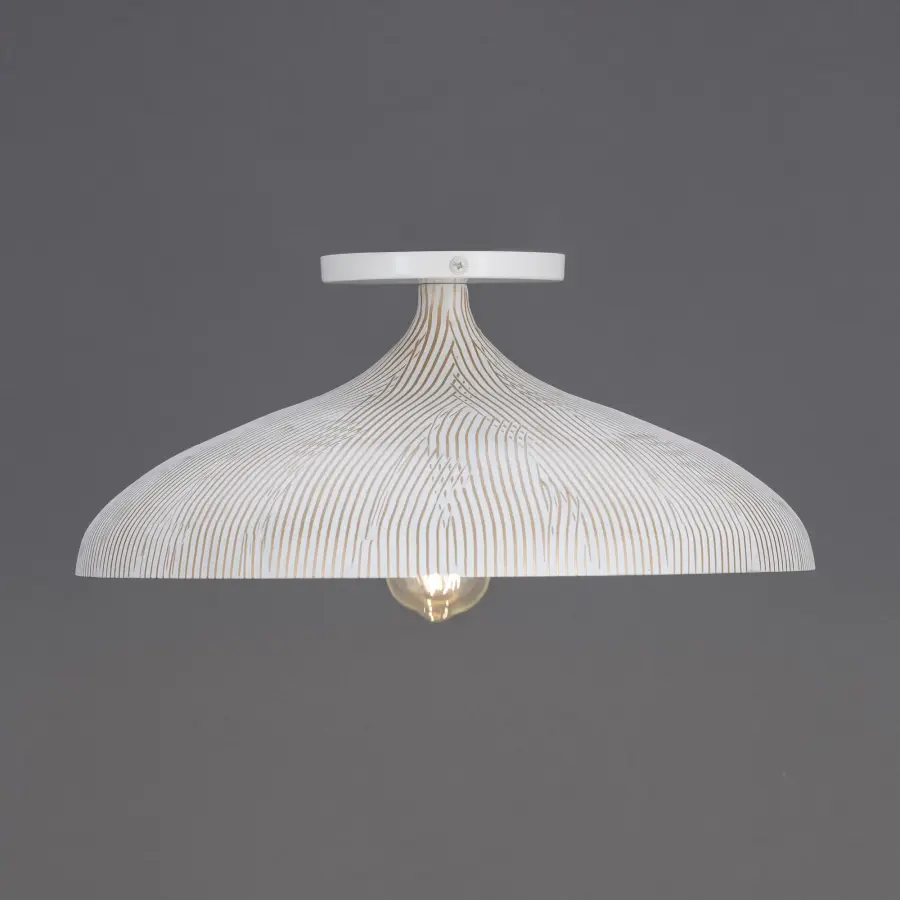 Fleur One Light Flush Mount in White/Gold - Image 3