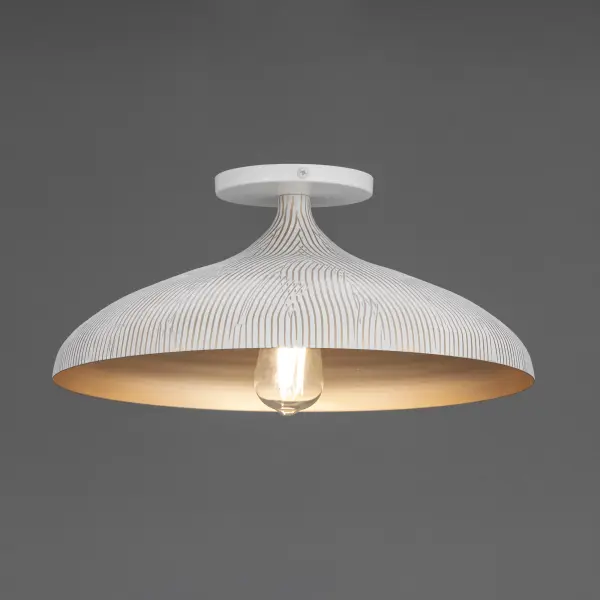 Fleur One Light Flush Mount in White/Gold - Image 4