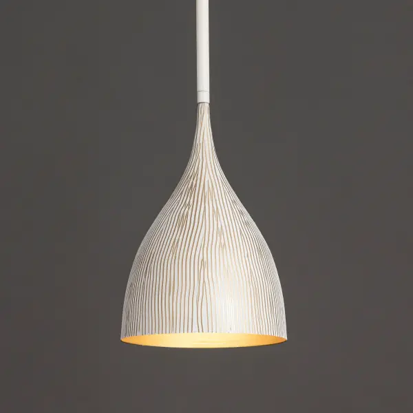 Fleur One Light Mini Pendant in White/Gold - Image 3