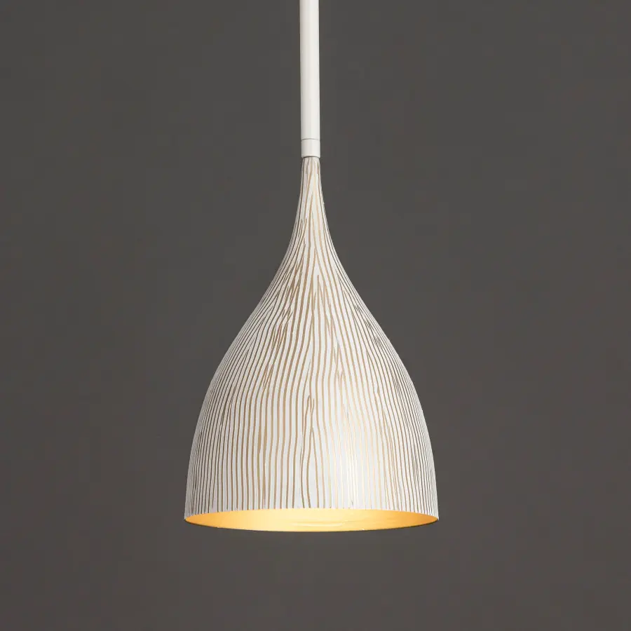 Fleur One Light Mini Pendant in White/Gold - Image 3