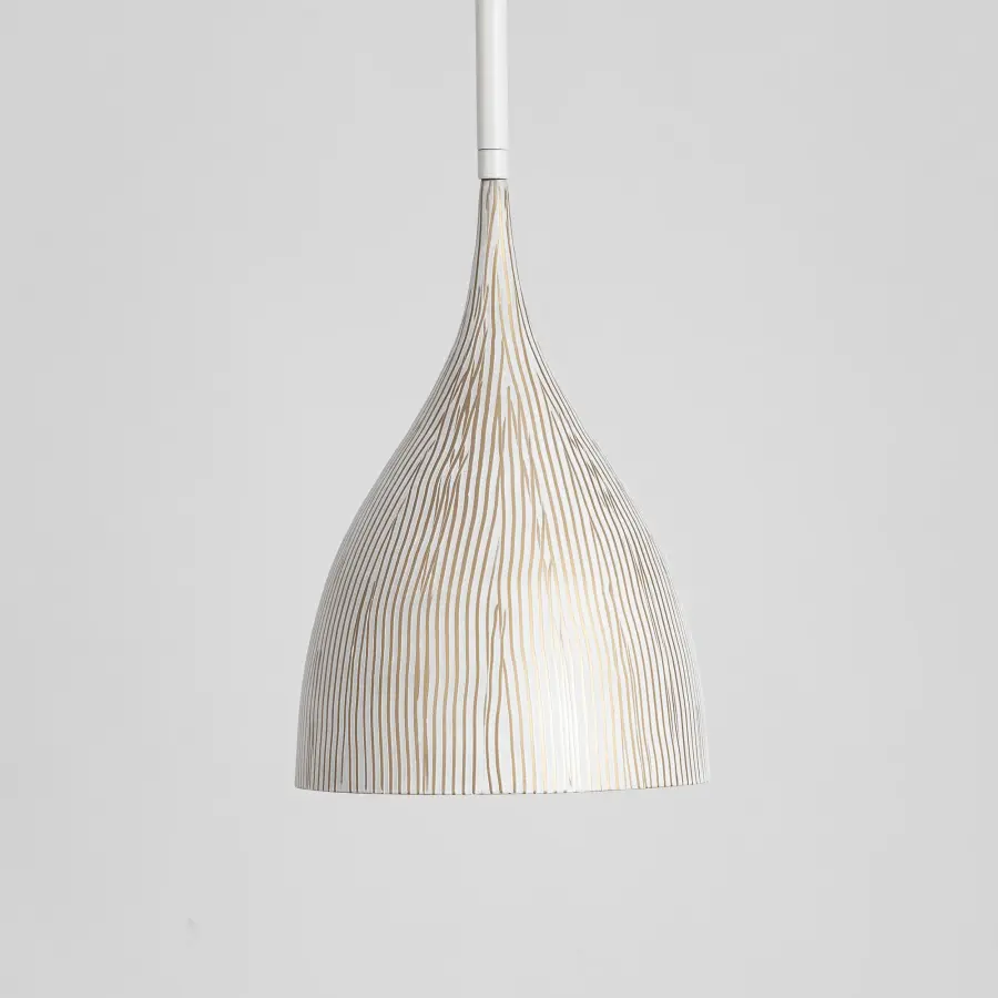 Fleur One Light Mini Pendant in White/Gold - Image 4