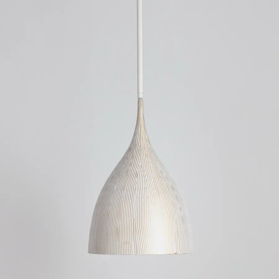 Fleur One Light Pendant in White/Gold - Image 2