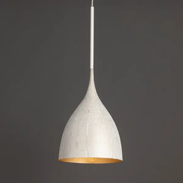 Fleur One Light Pendant in White/Gold - Image 4