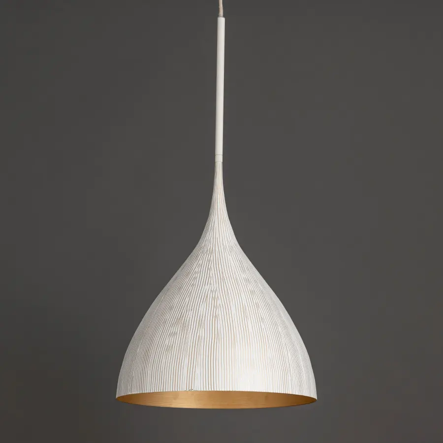 Fleur One Light Pendant in White/Gold - Image 2