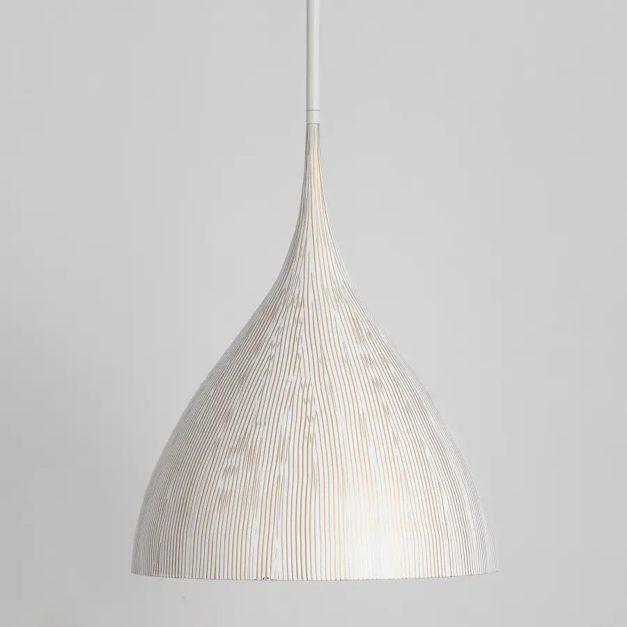 Fleur One Light Pendant in White/Gold - Image 3