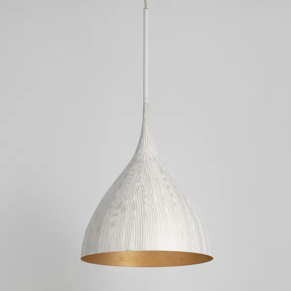 Fleur One Light Pendant in White/Gold - Image 4