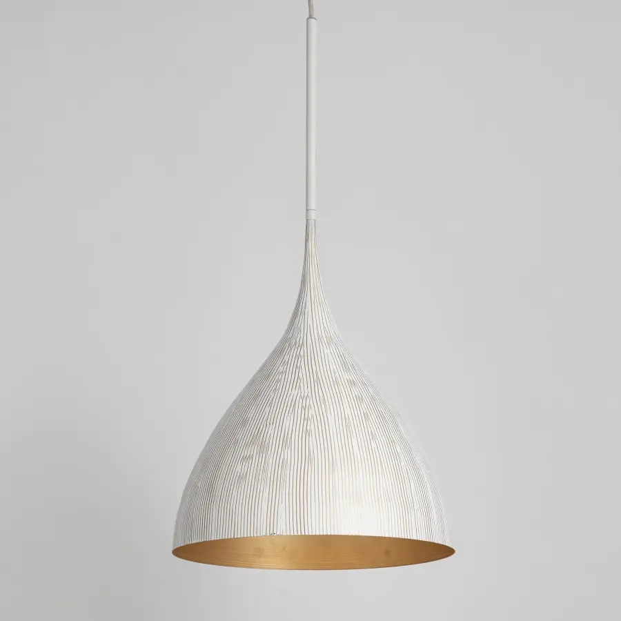 Fleur One Light Pendant in White/Gold - Image 4